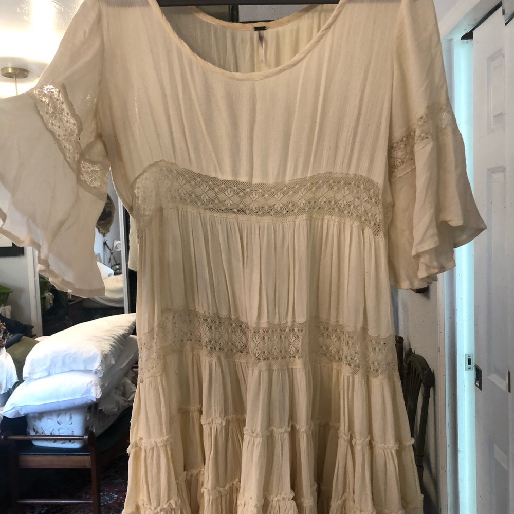 Free People ivory mini dress - Picture 3 of 6